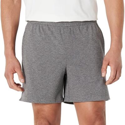 Amazon Herren Sportliche Relaxed-Fit-Trainingsshorts, Sportshorts, Weicher Funktionsstoff, Grau Space-dye, XL Amazon Herren Sportliche Relaxed-Fit-Trainingsshorts, Sportshorts, Weicher Funktionsstoff, Grau Space-dye, XL