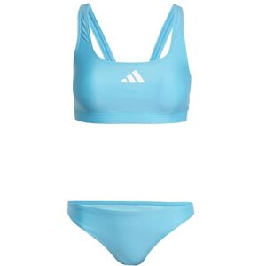 Adidas Damen 3 Stripes V-Back Bikini, Lucid Cyan/White, 36 Adidas Damen 3 Stripes V-Back Bikini, Lucid Cyan/White, 36