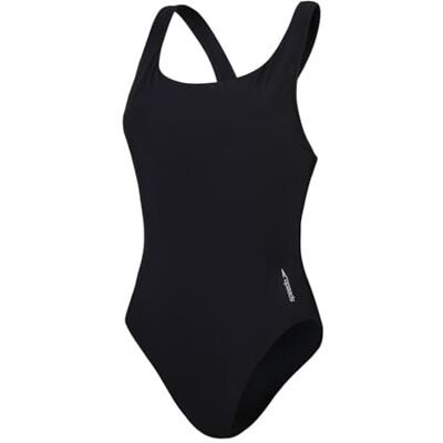 Speedo Solid Scoop Mesh 1 Pc Badeanzug für Damen, Schwarz, 42 Speedo Solid Scoop Mesh 1 Pc Badeanzug für Damen, Schwarz, 42