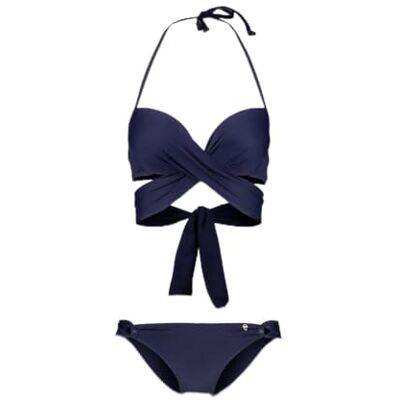 S. Oliver Damen Push-Up-Bikini wattierte Cups, Wickeloptik, zum Binden, softe Microfaser für ein atemberaubendes Dekolleté am Strand S. Oliver Damen Push-Up-Bikini wattierte Cups, Wickeloptik, zum Binden, softe Microfaser für ein atemberaubendes Dekolleté am Strand