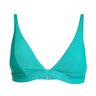 Adidas Women's ICONISEA Ribbed Padded Triangle Bikini TOP, Pure Teal, 40 Adidas Women's ICONISEA Ribbed Padded Triangle Bikini TOP, Pure Teal, 40