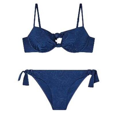Giorgio Armani Push Up BH + Brief Bikini Set, Ink Monstera, S Damen Giorgio Armani Push Up BH + Brief Bikini Set, Ink Monstera, S Damen