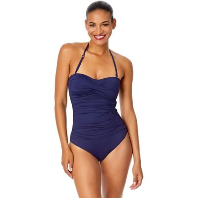 Anne Cole Damen Einteiliger Bandeau Badeanzug, Navy, 42 Anne Cole Damen Einteiliger Bandeau Badeanzug, Navy, 42