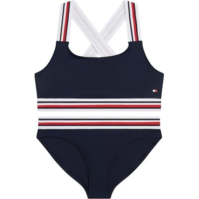 Tommy Hilfiger Mädchen Bikini Bralette Set Überkreuzte Träger, Blau (Dark Night Navy), 8-10 Jahre Tommy Hilfiger Mädchen Bikini Bralette Set Überkreuzte Träger, Blau (Dark Night Navy), 8-10 Jahre