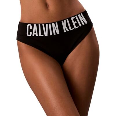 Calvin Damen Bikinihose Bikini mit Logobund, Schwarz (Black), L Calvin Damen Bikinihose Bikini mit Logobund, Schwarz (Black), L
