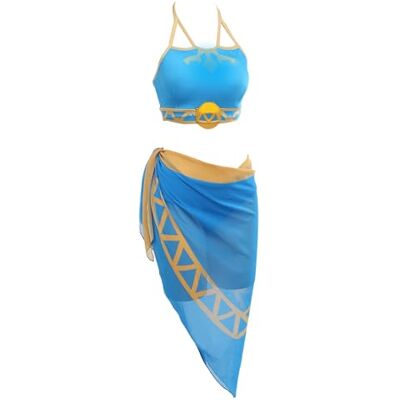 haikyuu Damen-Bikini-Set mit Überzug, Anime-Stil, japanischer Cartoon-Badeanzug, Blau haikyuu Damen-Bikini-Set mit Überzug, Anime-Stil, japanischer Cartoon-Badeanzug, Blau