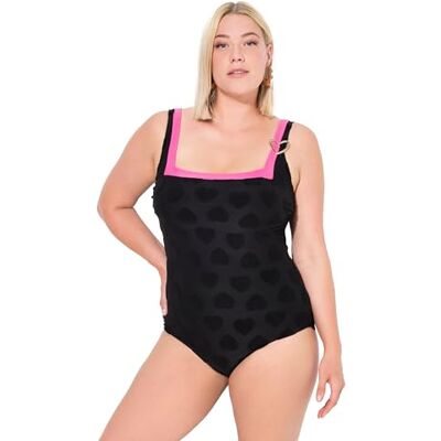 Ulla Popken Damen Badeanzug Lisa, Herzstruktur Badeanzug Ulla Popken Damen Badeanzug Lisa, Herzstruktur Badeanzug