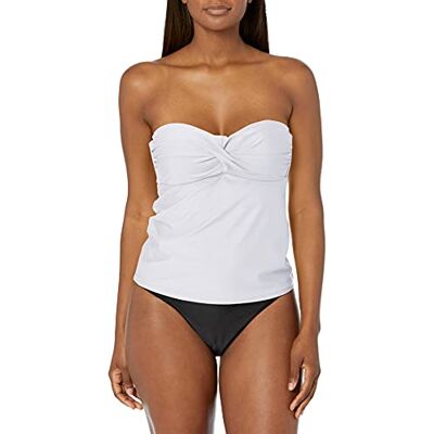 Catalina Damen Bandeau Badeanzug Tankini-Oberteil, Weiss/opulenter Garten, Medium Catalina Damen Bandeau Badeanzug Tankini-Oberteil, Weiss/opulenter Garten, Medium