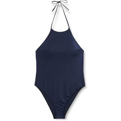 Calvin Damen-Badeanzug, hoher Halsausschnitt, einteilig, Neckholder, Blau (Dark Sapphire), S, Blau (dunkler Saphir), S Calvin Damen-Badeanzug, hoher Halsausschnitt, einteilig, Neckholder, Blau (Dark Sapphire), S, Blau (dunkler Saphir), S