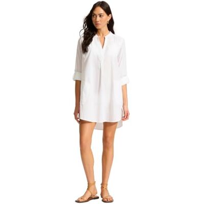 Seafolly Damen Basics Boyfriend Beach Shirt Cover Up Bademodeüberzug Seafolly Damen Basics Boyfriend Beach Shirt Cover Up Bademodeüberzug