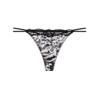 Dorina String-Tanga Origins – Bedruckte Glänzende Microfaser, Spitzenbesatz & Picot-Gummizug-Details, Schwarz Dorina String-Tanga Origins – Bedruckte Glänzende Microfaser, Spitzenbesatz & Picot-Gummizug-Details, Schwarz