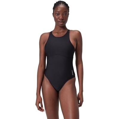 Speedo Damen Einfarbiger Highneck Badeanzug Fitness Weiches Hautgefühl Premium-Schwimmbekleidung Anthracite S Speedo Damen Einfarbiger Highneck Badeanzug Fitness Weiches Hautgefühl Premium-Schwimmbekleidung Anthracite S