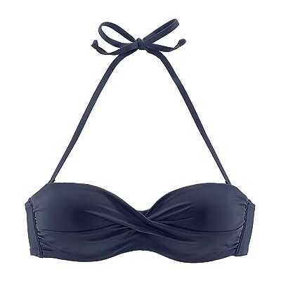 S. Oliver Damen Bügel-Bandeau-Bikini-Top mit wattierten Cups, in Cup A bis C mit herausnehmbaren Kissen, seitliche Stäbchen, abnehmbare Träger S. Oliver Damen Bügel-Bandeau-Bikini-Top mit wattierten Cups, in Cup A bis C mit herausnehmbaren Kissen, seitliche Stäbchen, abnehmbare Träger