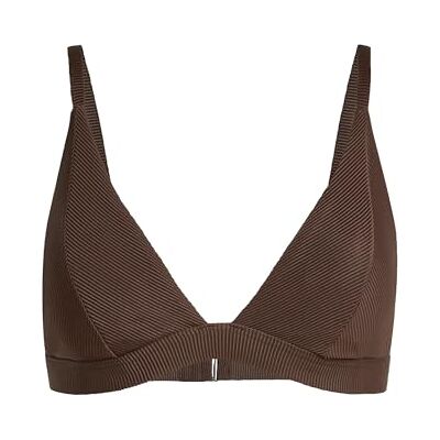 Adidas Damen Iconisea Ribbed Padded Triangle Bikini Top Swimwear, Aurora Coffee, 44 Adidas Damen Iconisea Ribbed Padded Triangle Bikini Top Swimwear, Aurora Coffee, 44