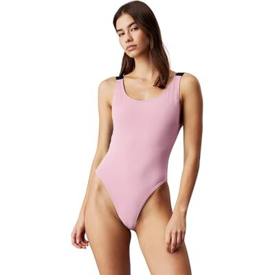 Calvin Damen Badeanzug Scoop Back One Piece Rückenfrei, Rosa (Sweet Pink), S Calvin Damen Badeanzug Scoop Back One Piece Rückenfrei, Rosa (Sweet Pink), S