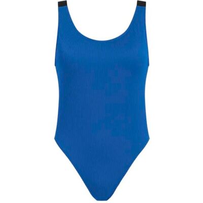 Calvin Damen Badeanzug Scoop Back One Piece Herausnehmbare Polster, Blau (Patch of Blue), S Calvin Damen Badeanzug Scoop Back One Piece Herausnehmbare Polster, Blau (Patch of Blue), S