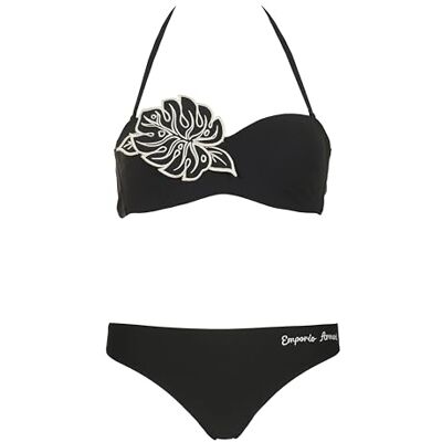 Giorgio Armani Damen Lycra Sensitive Bandeau Bikini Schwarz S, Schwarz, S Giorgio Armani Damen Lycra Sensitive Bandeau Bikini Schwarz S, Schwarz, S