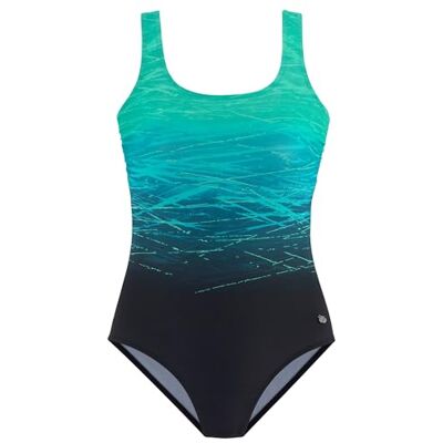 Lascana Damen Badeanzug mit Farbverlauf, gekreuzten Bändern im Rücken, Softcups, Shaping-Einsatz für eine schlanke Silhouette Lascana Damen Badeanzug mit Farbverlauf, gekreuzten Bändern im Rücken, Softcups, Shaping-Einsatz für eine schlanke Silhouette