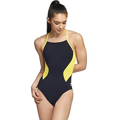 Speedo Damen-Badeanzug, einteilig, Endurance+ gekreuzter Rücken, einfarbig, Teamfarben für Erwachsene Speedo Damen-Badeanzug, einteilig, Endurance+ gekreuzter Rücken, einfarbig, Teamfarben für Erwachsene