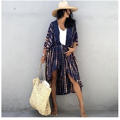 MZPOZB Bikini-Abdeckung Strand-Cover-Ups for Bademode Damen Schwarz Tie Dye Kimono Badeanzug Cape Sommerkleid Beachwear Outfits Badeanzug Cover Up(Navy tie dye Kimono) MZPOZB Bikini-Abdeckung Strand-Cover-Ups for Bademode Damen Schwarz Tie Dye Kimono Badeanzug Cape Sommerkleid Beachwear Outfits Badeanzug Cover Up(Navy tie dye Kimono)
