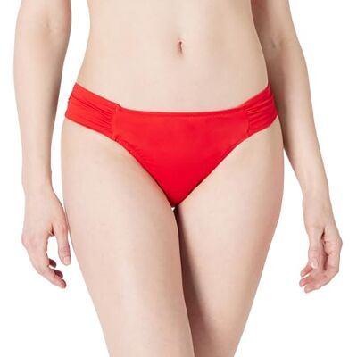 Amazon Damen Bikini-Unterteil mit Einsatz an Der Seite, Bademode, Kräftiges Mohnrot, 46 Amazon Damen Bikini-Unterteil mit Einsatz an Der Seite, Bademode, Kräftiges Mohnrot, 46