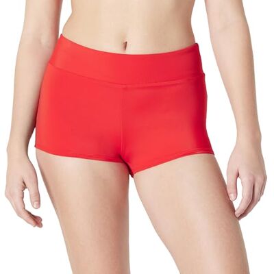 Amazon Damen Kurze Bade-Bikinihose mit Hohem Bund , Kräftiges Mohnrot, 44 Amazon Damen Kurze Bade-Bikinihose mit Hohem Bund , Kräftiges Mohnrot, 44