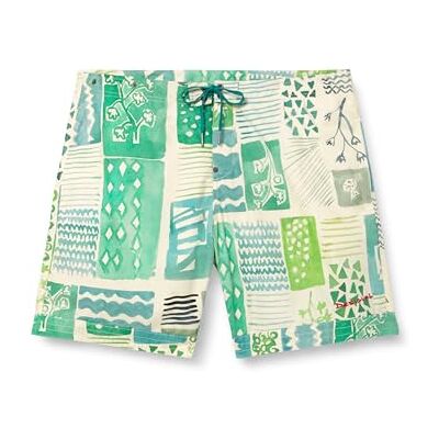 Desigual Men's BAÑADOR_Daiquiri Board Shorts, Weiss/opulenter Garten, M Desigual Men's BAÑADOR_Daiquiri Board Shorts, Weiss/opulenter Garten, M