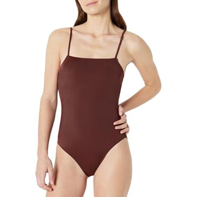 Amazon Damen Einteiliger Badeanzug mit Quadratischem Ausschnitt , Tiefbraun, 46 Amazon Damen Einteiliger Badeanzug mit Quadratischem Ausschnitt , Tiefbraun, 46