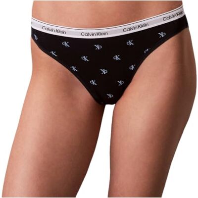 Calvin Damen Slip Bikini Form mit Logobund, Schwarz (Diamond Logo Shoreline/Blue Descent), M Calvin Damen Slip Bikini Form mit Logobund, Schwarz (Diamond Logo Shoreline/Blue Descent), M