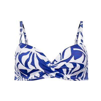 Dorina Mercadona Damen Bikini Oberteil, Mutiger Blätter-Print, Mit Bügeln, Volle Cups, Leichte Polsterung, Twist-Detail, Blau Dorina Mercadona Damen Bikini Oberteil, Mutiger Blätter-Print, Mit Bügeln, Volle Cups, Leichte Polsterung, Twist-Detail, Blau