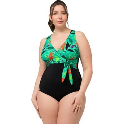 Ulla Popken Damen große Größen Übergrößen Plus Size Badeanzug, Neckholder-Optik, Softcups, Knoten 827767 Ulla Popken Damen große Größen Übergrößen Plus Size Badeanzug, Neckholder-Optik, Softcups, Knoten 827767