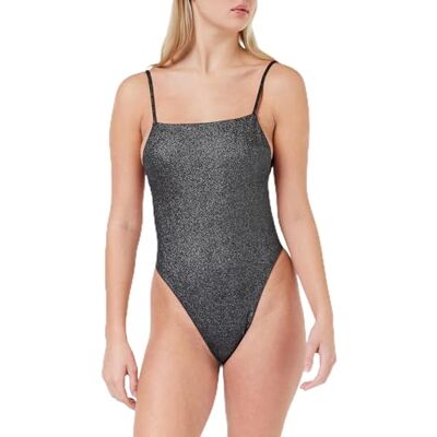 Calvin Damen Badeanzug One Piece Square Neckline Tiefer Rücken, Schwarz (Pvh Black), M Calvin Damen Badeanzug One Piece Square Neckline Tiefer Rücken, Schwarz (Pvh Black), M