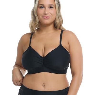 Body Glove Damen Drew Bikinioberteil mit Verstellbarem Raffhalter Bikini, Schwarz, E Body Glove Damen Drew Bikinioberteil mit Verstellbarem Raffhalter Bikini, Schwarz, E
