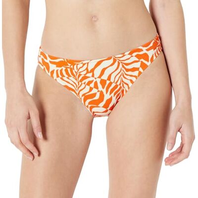 Amazon Damen Klassisches Hüftbikini-Unterteil mit voller Bedeckung, Rostiges Orange Abstrakte Palmen, 36 Amazon Damen Klassisches Hüftbikini-Unterteil mit voller Bedeckung, Rostiges Orange Abstrakte Palmen, 36