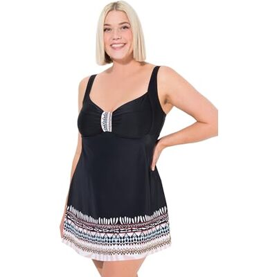 Ulla Popken Damen Badekleid Grace, Safariborte Badeanzug Ulla Popken Damen Badekleid Grace, Safariborte Badeanzug