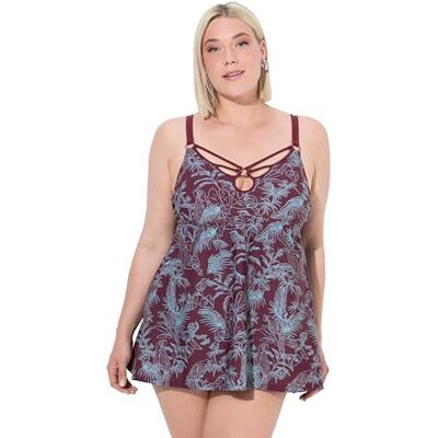 Ulla Popken Damen Badeanzug Große Größen, Plus Size, Badekleid, Dschungel Ulla Popken Damen Badeanzug Große Größen, Plus Size, Badekleid, Dschungel