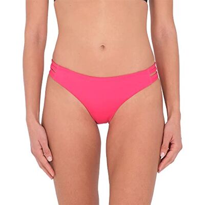 Hurley Damen Max Solid Moderate Bikini Bottoms, Bunt (Candy Pop), XS Hurley Damen Max Solid Moderate Bikini Bottoms, Bunt (Candy Pop), XS