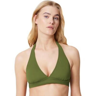 Amazon Damen Bikini-Oberteil mit Nackenband, Leichter Halt, Bademode, Olivgrün, 46 Amazon Damen Bikini-Oberteil mit Nackenband, Leichter Halt, Bademode, Olivgrün, 46