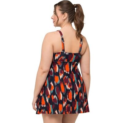 Ulla Popken Damen Badekleid Amber, Fleckenprint Badeanzug (1er Pack) Ulla Popken Damen Badekleid Amber, Fleckenprint Badeanzug (1er Pack)