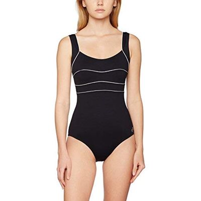 Haute Pression Damen D8002 Badeanzug, Schwarz (Noir/Blanc C01), 48 Haute Pression Damen D8002 Badeanzug, Schwarz (Noir/Blanc C01), 48