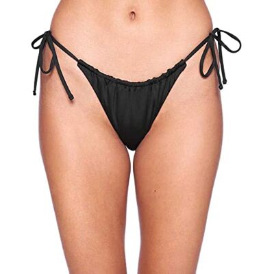 Hurley Damen Solid Cheeky Tie Side Bikini Bottoms, schwarz, M Hurley Damen Solid Cheeky Tie Side Bikini Bottoms, schwarz, M