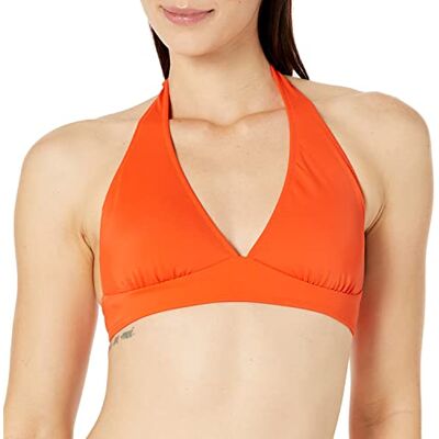 Amazon Damen Bikini-Badeanzug-Oberteil mit Leichter Unterstützung und gebundenem Neckholder (in Übergröße erhältlich), Orange, 40 Amazon Damen Bikini-Badeanzug-Oberteil mit Leichter Unterstützung und gebundenem Neckholder (in Übergröße erhältlich), Orange, 40