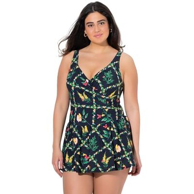 Ulla Popken Damen Badeanzug Große Größen, Plus Size, Badekleid, Bügel-Softcups Ulla Popken Damen Badeanzug Große Größen, Plus Size, Badekleid, Bügel-Softcups