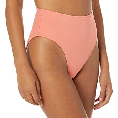 Amazon Damen Bikinihose mit Hohem Bund und Hohem Beinausschnitt, Korallenrosa, 40 Amazon Damen Bikinihose mit Hohem Bund und Hohem Beinausschnitt, Korallenrosa, 40