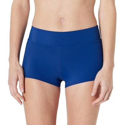 Amazon Damen Kurze Bade-Bikinihose mit Hohem Bund , Tiefblau, 36 Amazon Damen Kurze Bade-Bikinihose mit Hohem Bund , Tiefblau, 36