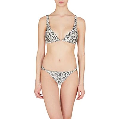 Giorgio Armani Women's Lurex Textured Yarn Triangle and Brief Bikini Set, Print Animalier, M Giorgio Armani Women's Lurex Textured Yarn Triangle and Brief Bikini Set, Print Animalier, M
