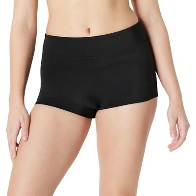 Amazon Damen Kurze Bade-Bikinihose mit Hohem Bund , Verwaschenes Schwarz, 44 Amazon Damen Kurze Bade-Bikinihose mit Hohem Bund , Verwaschenes Schwarz, 44