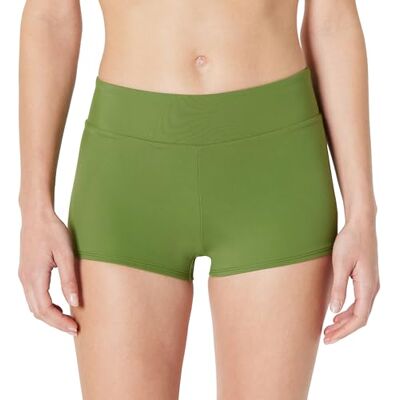 Amazon Damen Kurze Bade-Bikinihose mit Hohem Bund , Olivgrün, 38 Amazon Damen Kurze Bade-Bikinihose mit Hohem Bund , Olivgrün, 38
