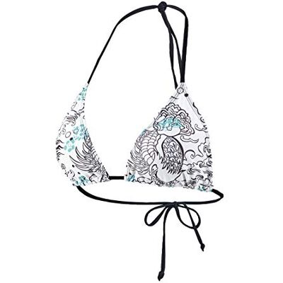 Beco Damen Bikini Damen Triangel Bikini Top, mit herausnehbaren Pads, geeignet als B oder C Cup Bikini, weiß/bunt, 40, 36150 Beco Damen Bikini Damen Triangel Bikini Top, mit herausnehbaren Pads, geeignet als B oder C Cup Bikini, weiß/bunt, 40, 36150