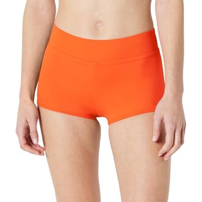 Amazon Damen Kurze Bade-Bikinihose mit Hohem Bund , Orange, 40 Amazon Damen Kurze Bade-Bikinihose mit Hohem Bund , Orange, 40